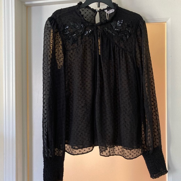 Zara Swiss Dot Sheer Blouse - Picture 5 of 14